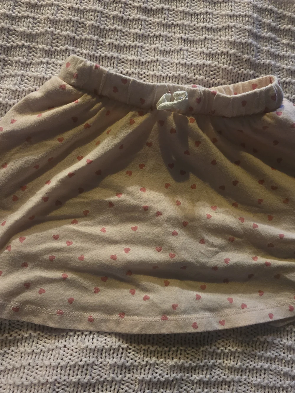 Cat & Jack Cream Skirt with Pink Heart Print